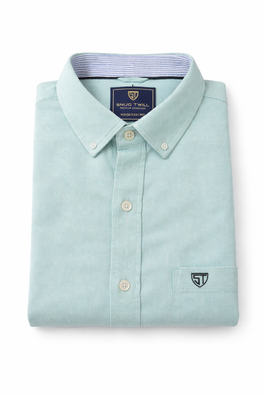 Men’s Heavyweight Ice Blue Casual Shirt Premium 210 GSM Cotton Fabric