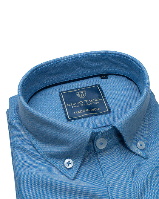 Men's Premium 210 GSM Cotton Royal Blue Formal Shirt | Heavyweight & Breathable Fabric