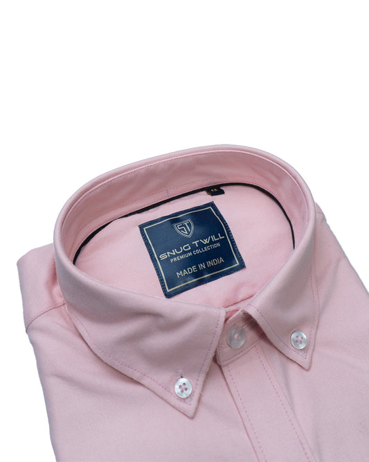 Men's Premium 210 GSM Cotton Pink Formal Shirt | Heavyweight & Breathable Fabric
