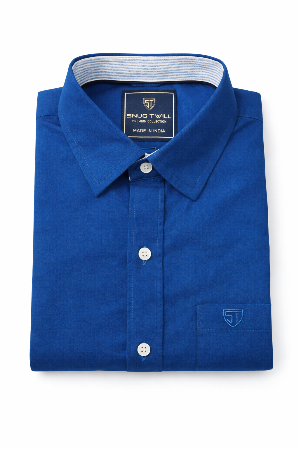 Men’s Heavyweight Peacock Blue Casual Shirt Premium 210 GSM Cotton Fabric