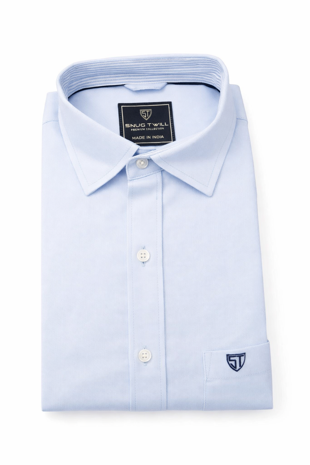 Men’s Heavyweight Light Blue Cotton Casual Shirt Premium 210 GSM Fabric