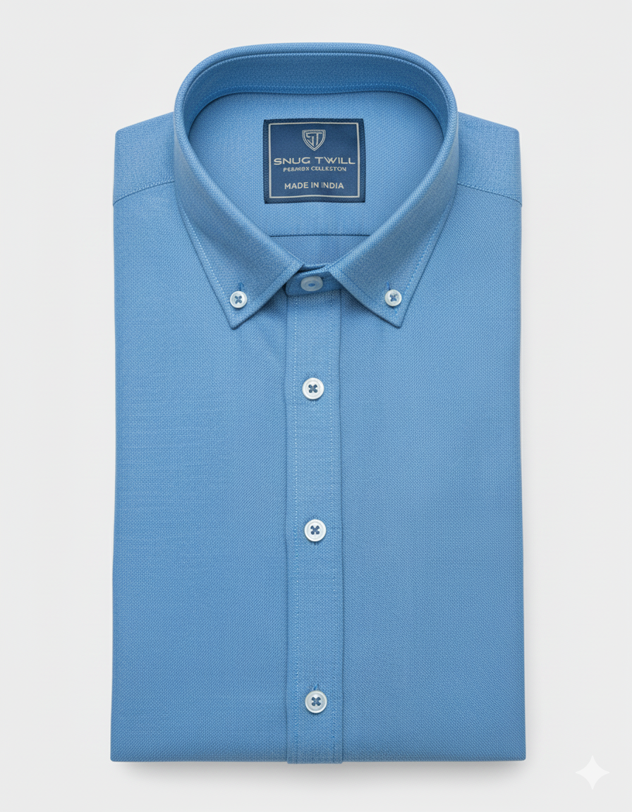 Men's Premium 210 GSM Cotton Royal Blue Formal Shirt | Heavyweight & Breathable Fabric