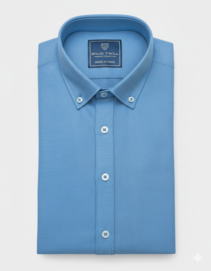 Men's Premium 210 GSM Cotton Royal Blue Formal Shirt | Heavyweight & Breathable Fabric