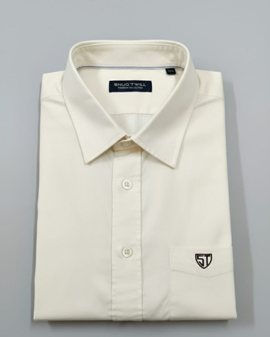 Men’s Heavyweight White Cotton Casual Shirt Premium 210 GSM Fabric