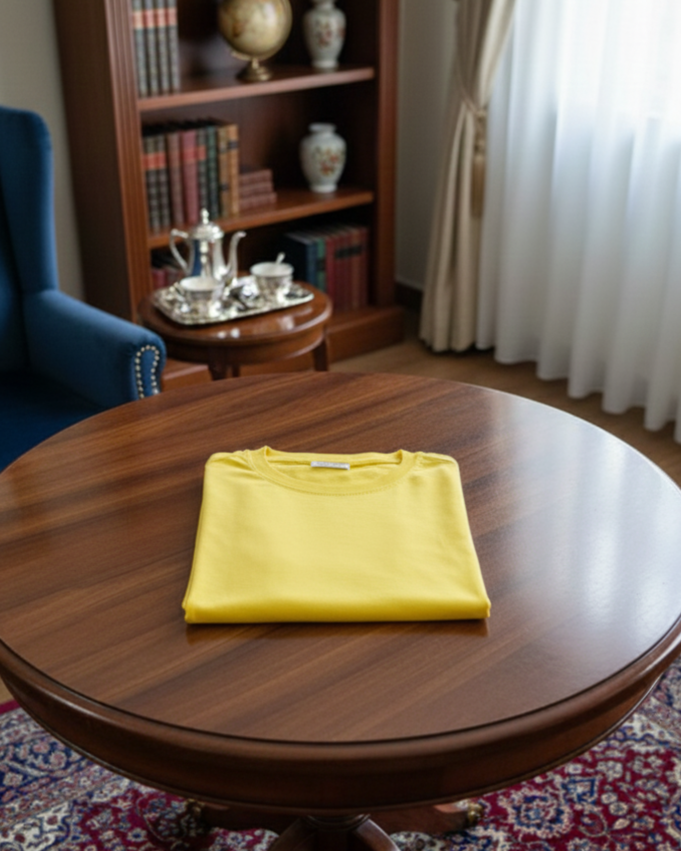 Premium 180 GSM Heavyweight Yellow Cotton T-Shirt – Soft Cotton Crew Neck