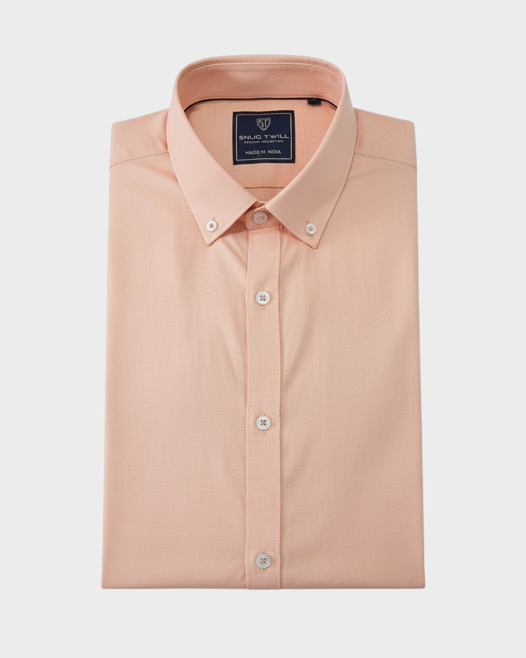 Men's Premium 210 GSM Cotton Peach Orange Formal Shirt | Heavyweight & Breathable Fabric