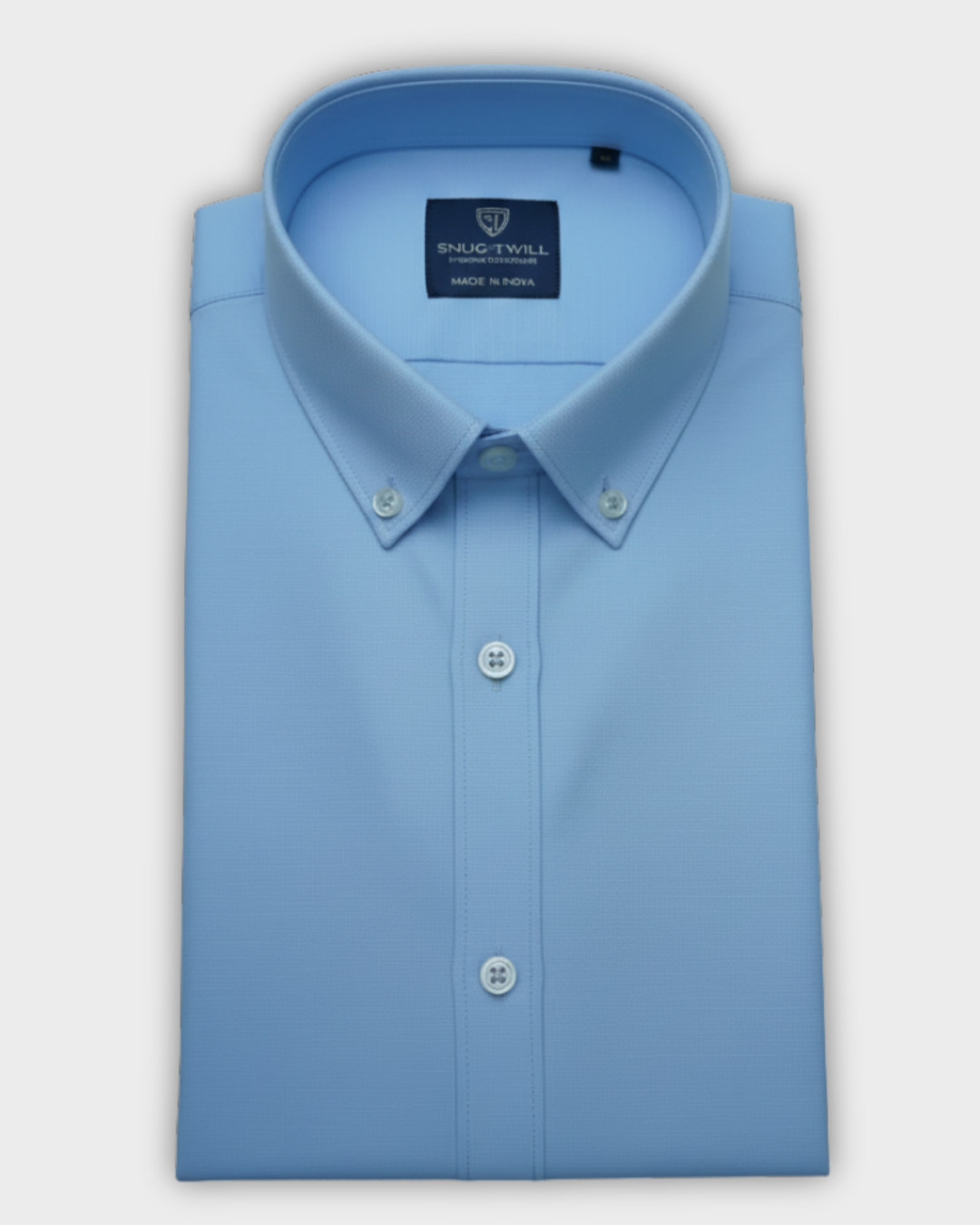 Men's Premium 210 GSM Cotton Sky Blue Formal Shirt | Heavyweight & Breathable Fabric