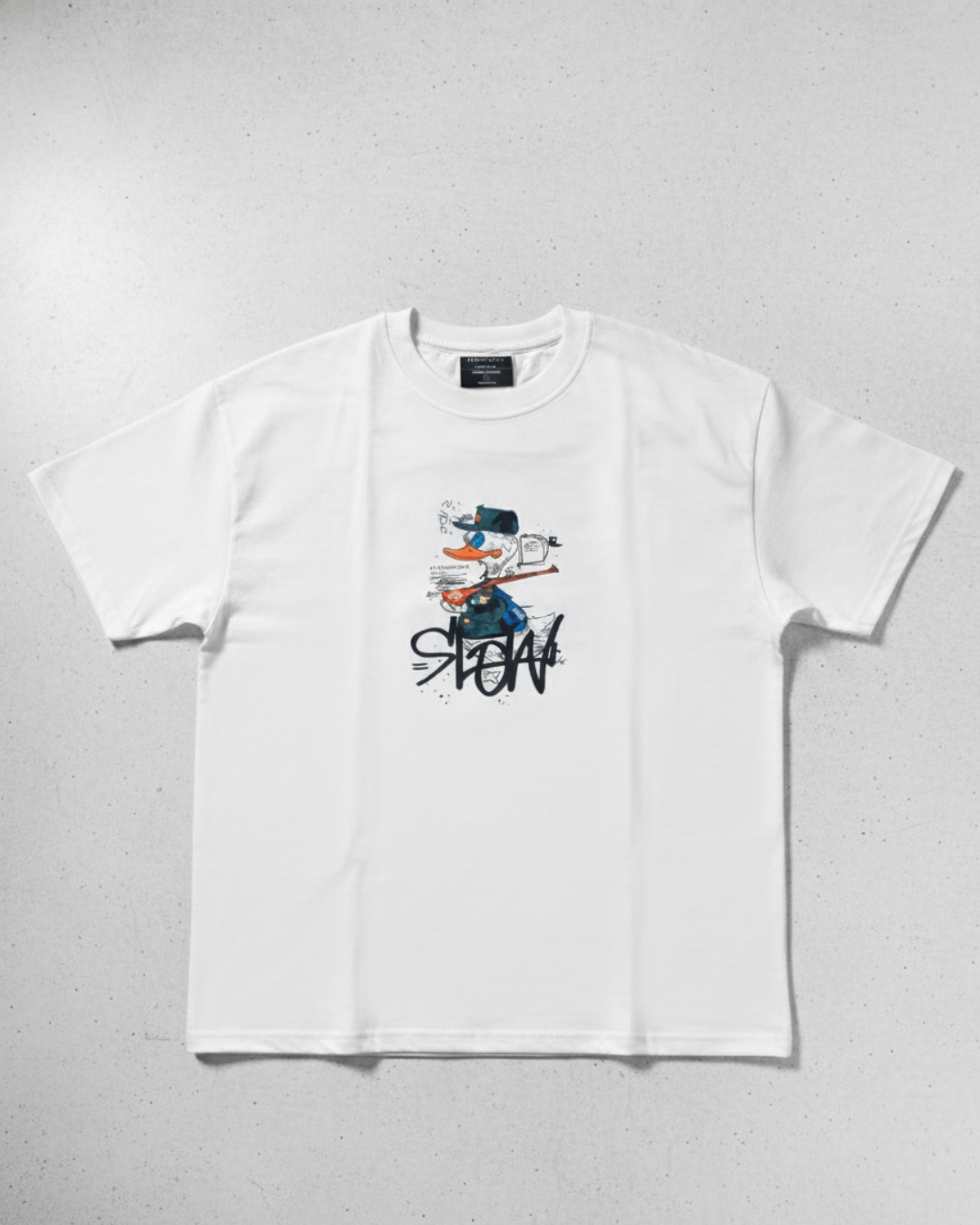 Premium Heavyweight Cotton White Oversized T-Shirt 210 GSM "Cliff & Co." Urban Mouse Streetwear Graphic Tee