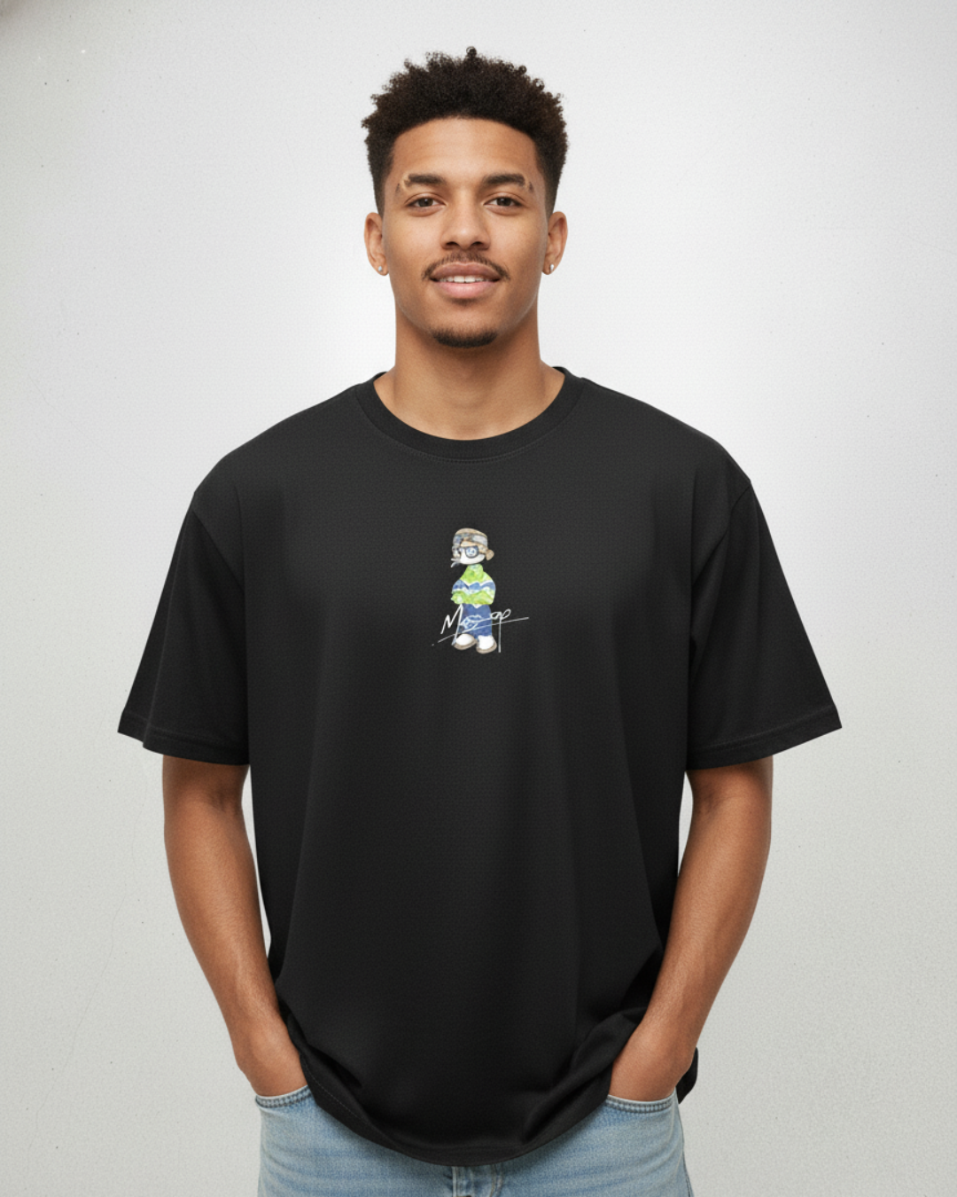 Premium Heavyweight Cotton Oversized T-Shirt 210 GSM Spooky Monsters Graphic Tee