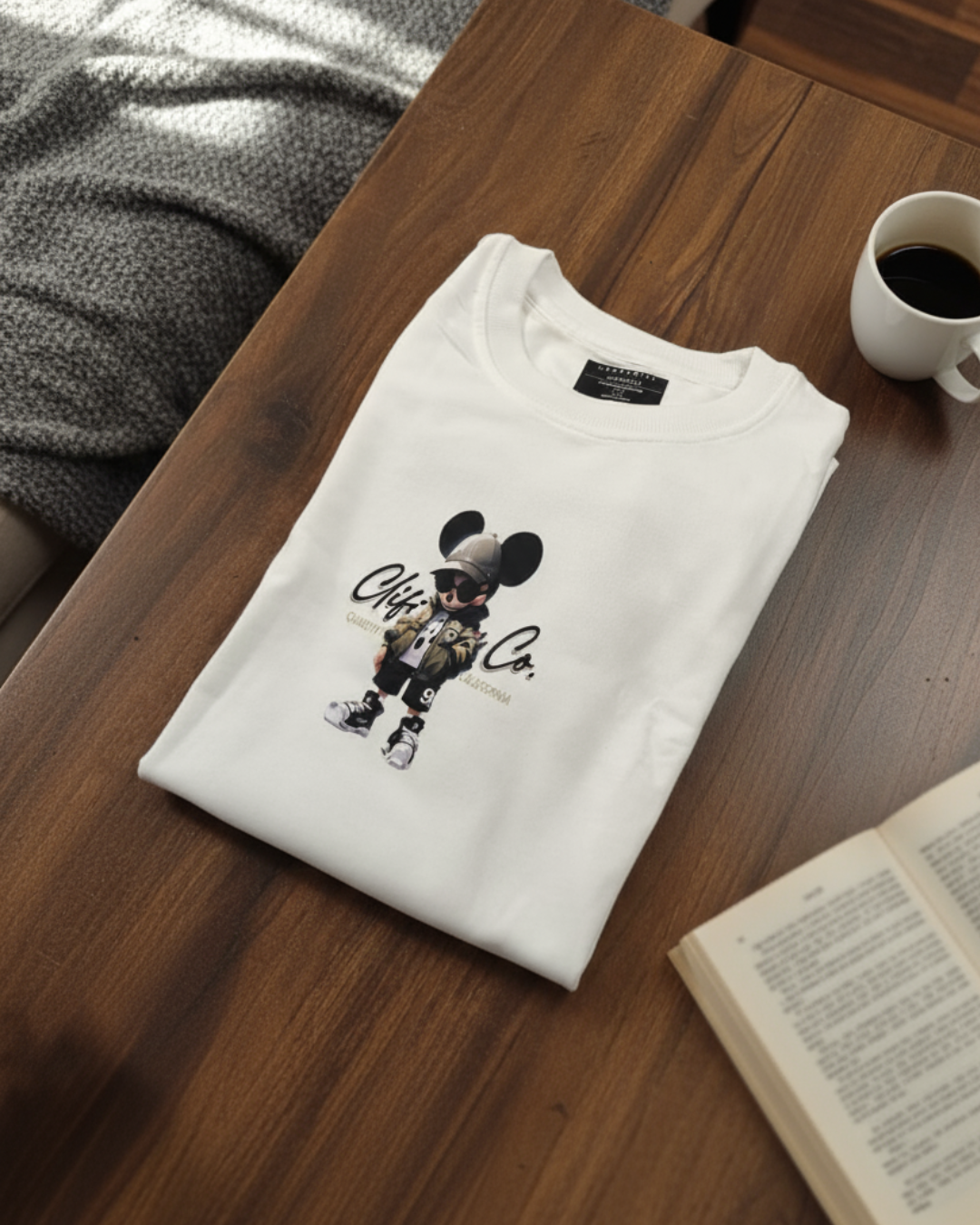 Premium Heavyweight Cotton White Oversized T-Shirt 210 GSM Urban Mouse Streetwear Graphic Tee