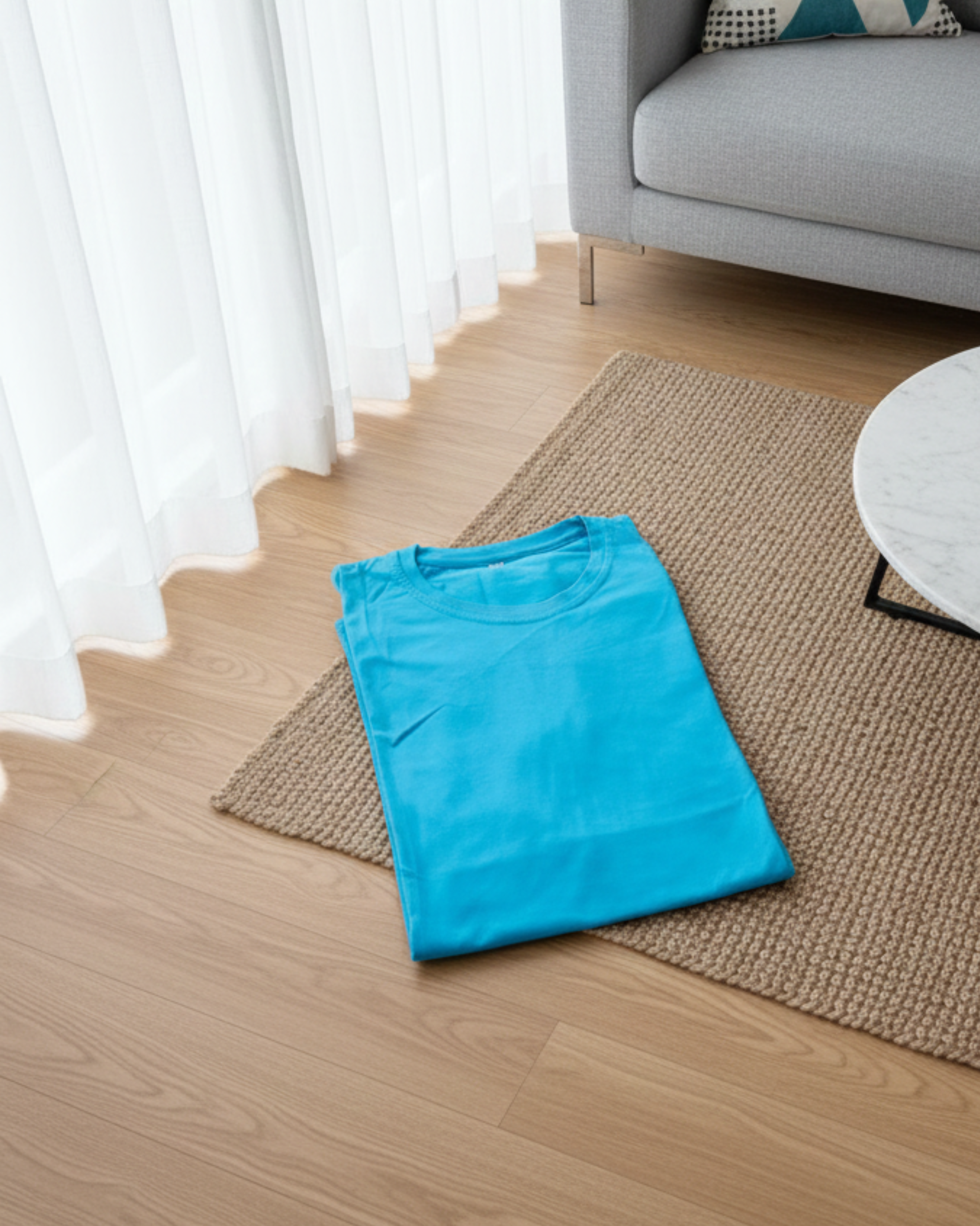 Blue Plain T-shirt for men