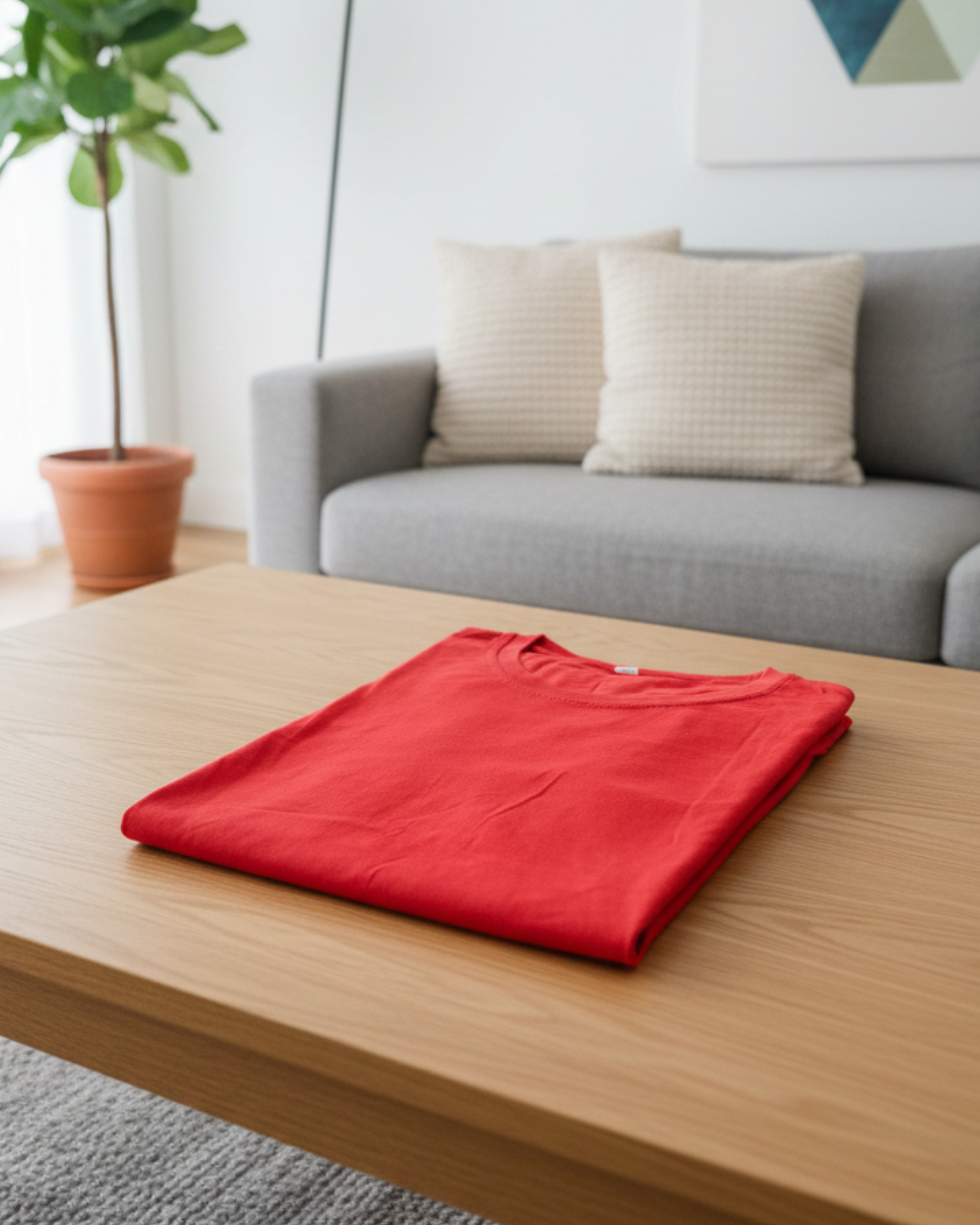 Red Plain T-shirt for men