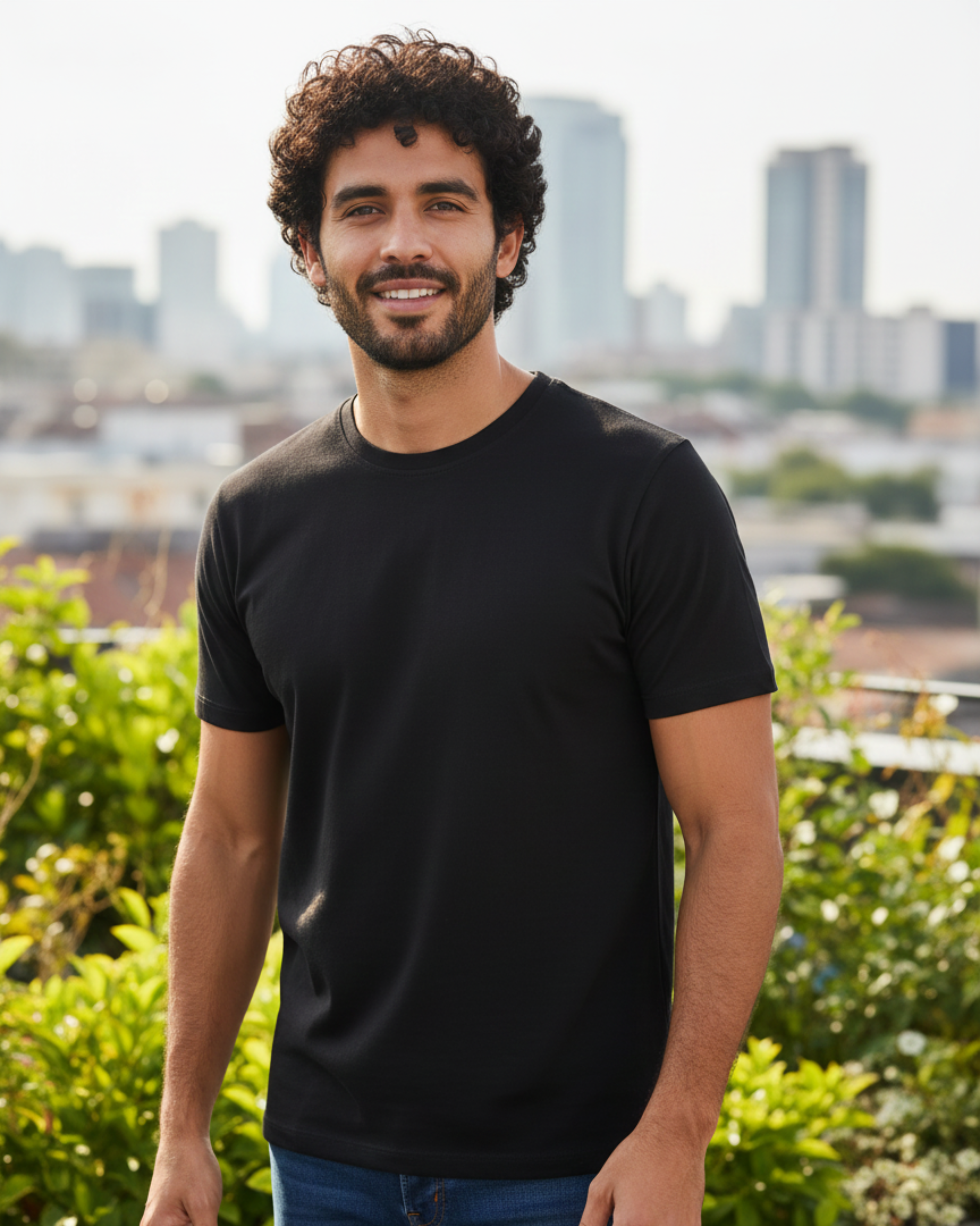 Black Plain T-shirt for men