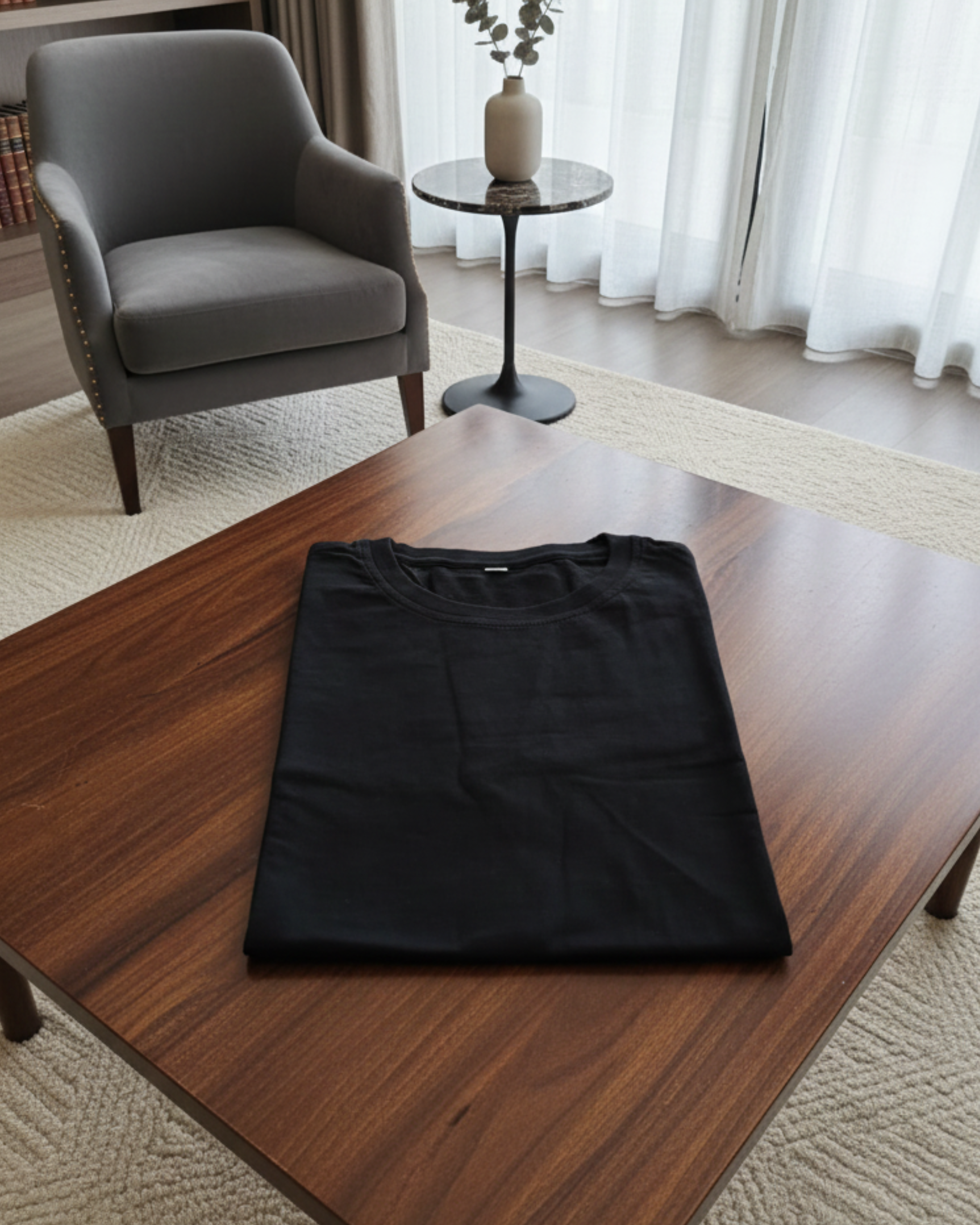 Black Plain T-shirt for men