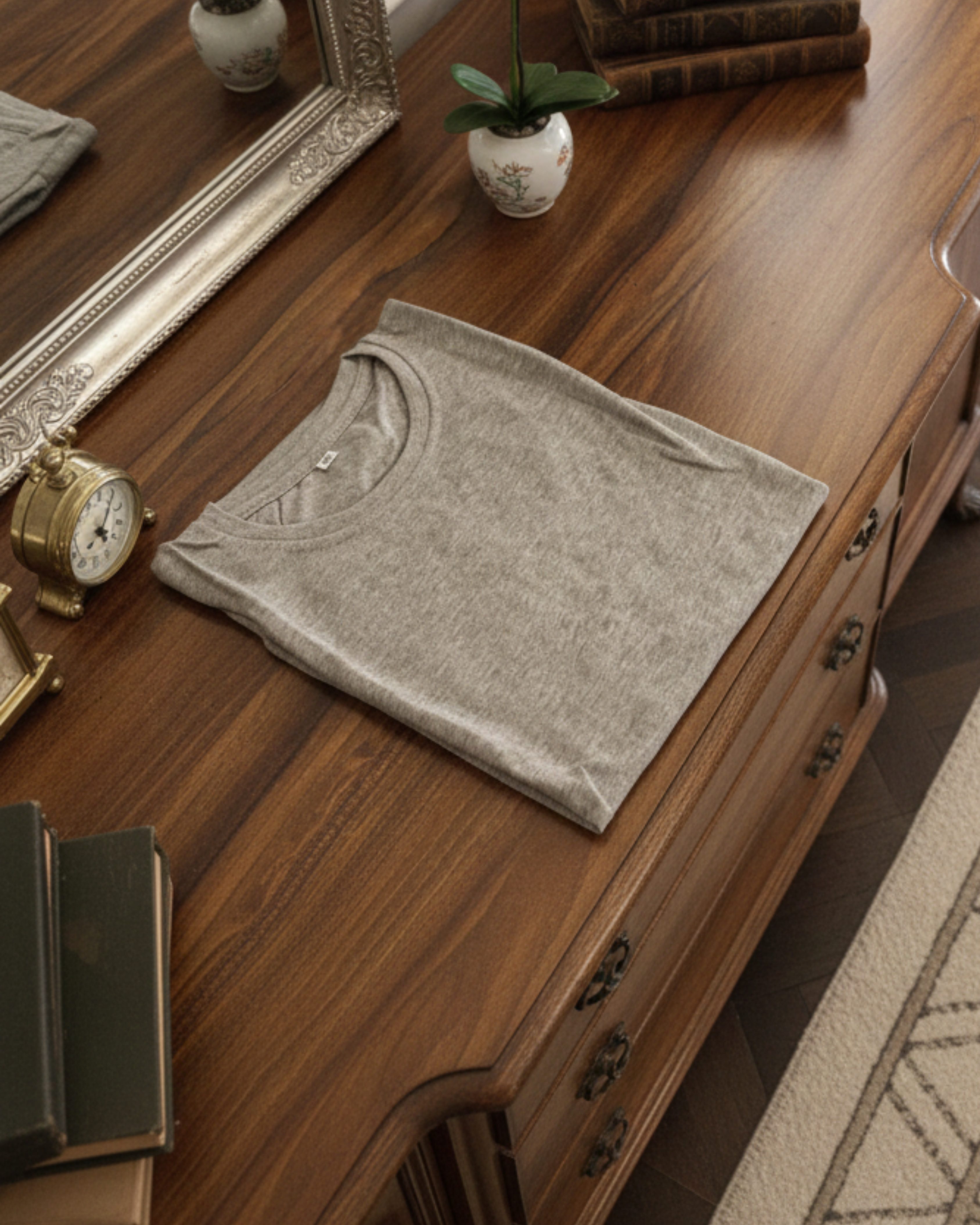 Grey Plain T-shirt for men