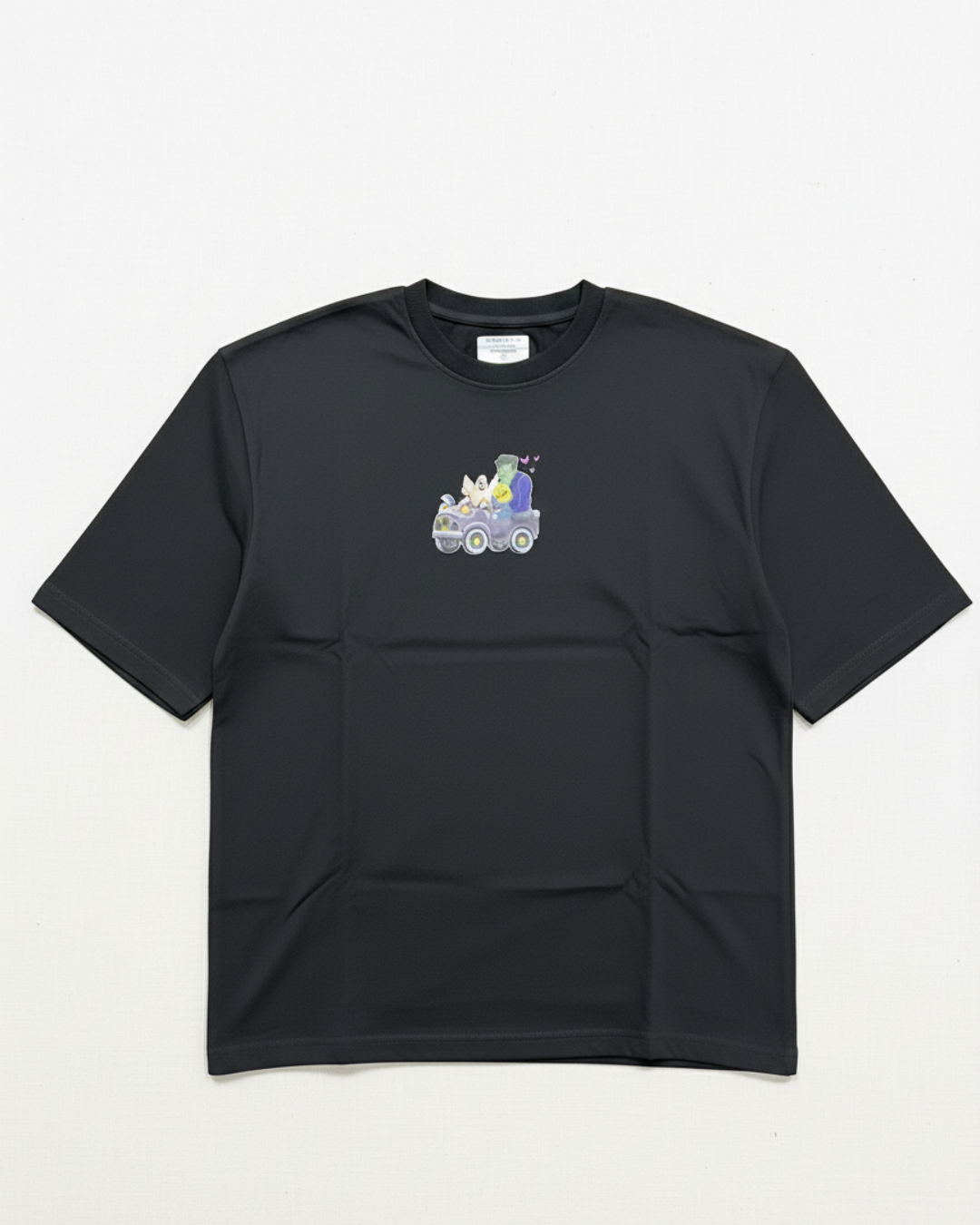 Premium Heavyweight Oversized T-Shirt Pure Cotton, 210 GSM Fun Halloween Monster Squad Black