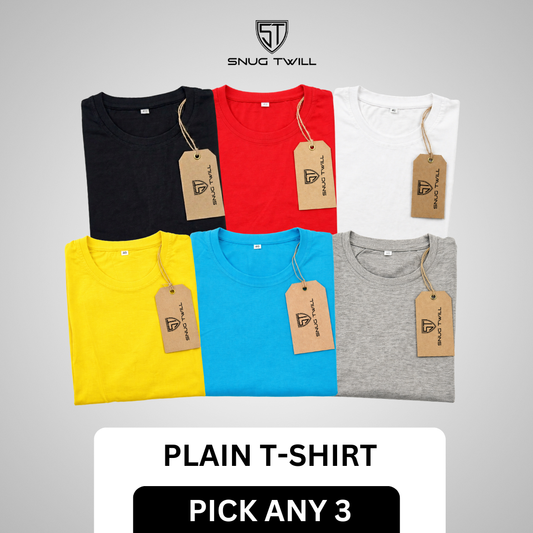 Super saver combo pack of 3 | Plain round neck T-shirt